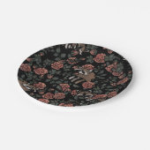 Vintag Dusty Rose Raccoons Pappteller (Schrägansicht)