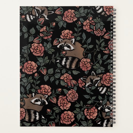 Vintag Dusty Rose Raccoons Planer (Rückseite)