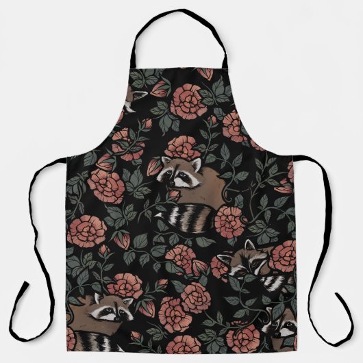 Vintag Dusty Rose Raccoons Schürze (Vorderseite)