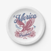 Vintag Eagle Patriotic America Pappteller (Vorderseite)