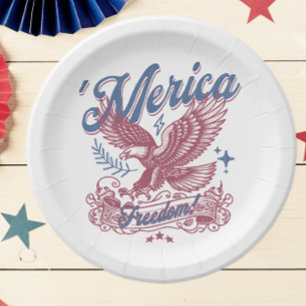 Vintag Eagle Patriotic America Pappteller