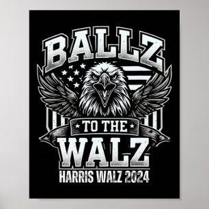 Vintag Eagle Usa Flag Harris Waltz 2024 Ballz bis Poster