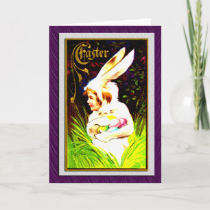 VINTAG EASTER BUNNY KIND FEIERTAGSKARTE