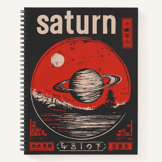 Vintag Eastern Saturn | Planet Portrait Notizblock (Vorderseite)