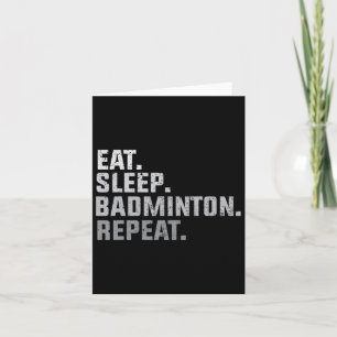 Vintag Eat Sleep Badminton - Badminton Fan Geschen Karte