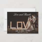 Vintag Ecru Wedding Foto Liebe & Danke (Rückseite)