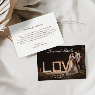 Vintag Ecru Wedding Foto Liebe & Danke