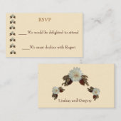 Vintag Ecru Wedding RSVP Begleitkarte (Vorne/Hinten)