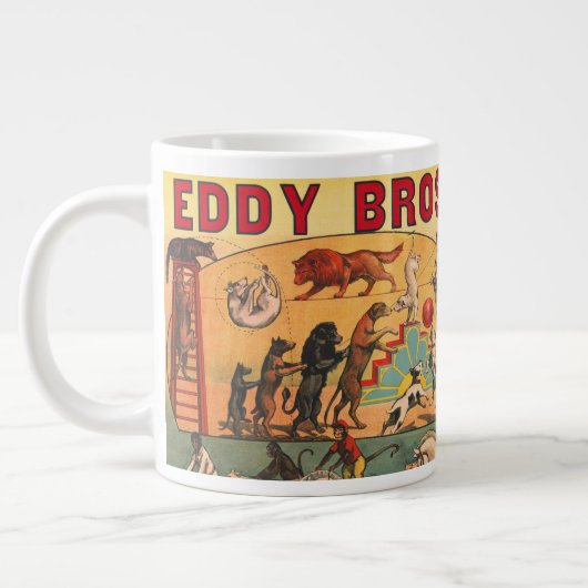 Vintag Eddy Brothers Circus Poster Jumbo-Tasse (Links)