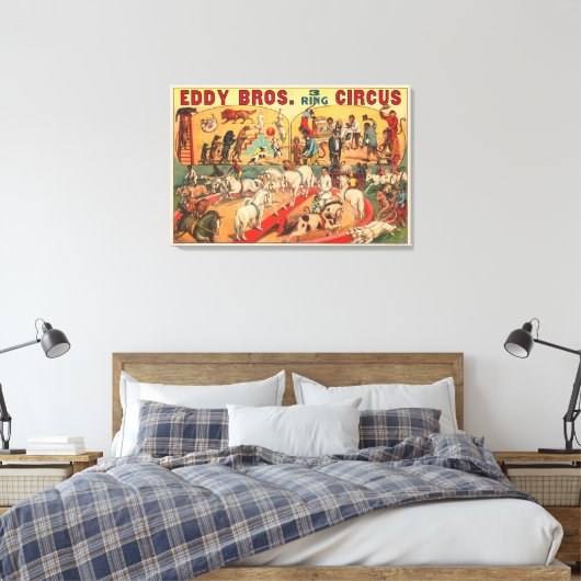 Vintag Eddy Brothers Circus Poster Leinwanddruck (Insitu (Schlafzimmer))