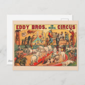 Vintag Eddy Brothers Circus Poster Postkarte (Vorne/Hinten)