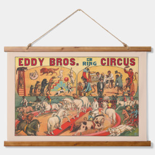 Vintag Eddy Brothers Circus Poster Wandteppich Mit Holzrahmen