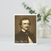 Vintag Edgar Allan Poe Portrait Postkarte (Stehend Vorderseite)