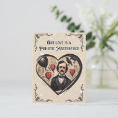 Vintag Edgar Allan Poe Valentine's Day Postkarte (Stehend Vorderseite)