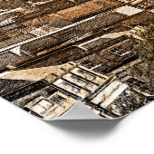 Vintag Edinburgh Scotland Panorama View Poster (Ecke)