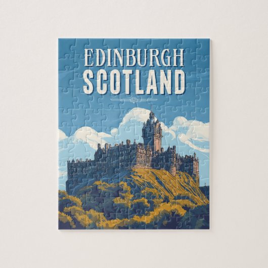 Vintag Edinburgh Scotland Travel Puzzle (Vertikal)