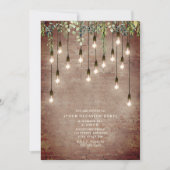 Vintag Edison Lights Brick Botanisches Party Einladung (Vorderseite)