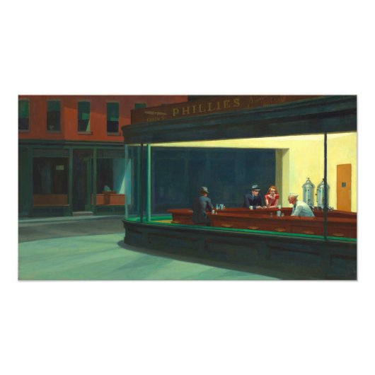 Vintag Edward Hopper Nighthawks Diner Poster (Vorne)