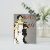 Vintag Edward Penfield CAT LADY Postkarte (Stehend Vorderseite)