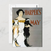 Vintag Edward Penfield CAT LADY Postkarte (Vorne/Hinten)