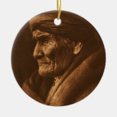 Vintag Edward S Curtis Geronimo Fotografie Keramikornament (Vorne)