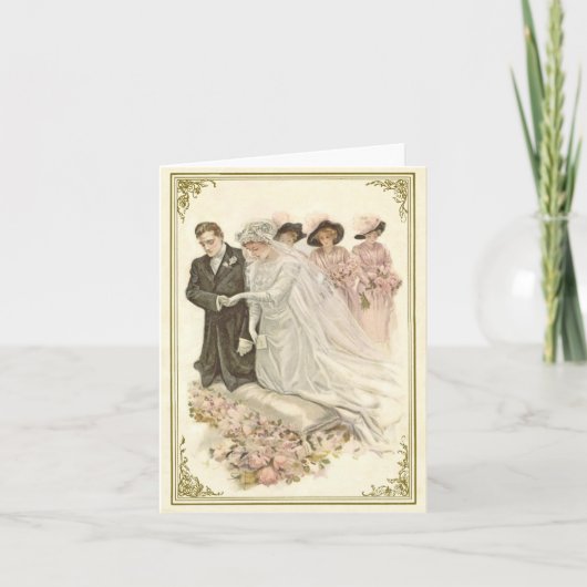 Vintag, Edwardian, das Notecard Wedding ist Karte (Vorderseite)