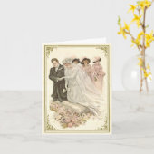 Vintag, Edwardian, das Notecard Wedding ist Karte (Gelbe Blume)