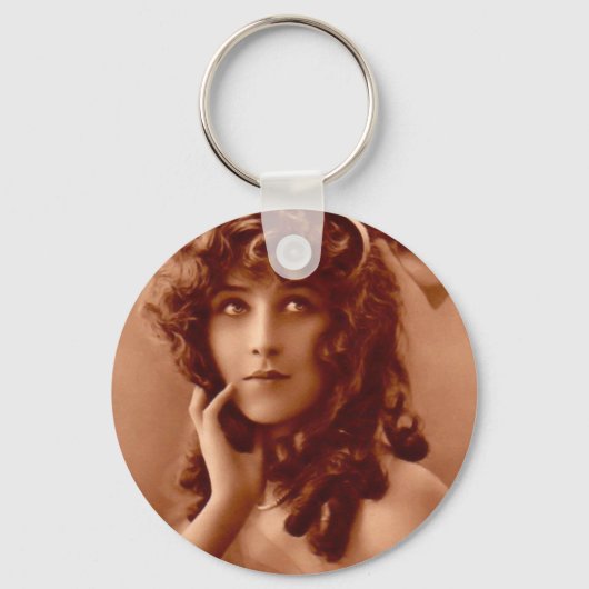Vintag Edwardian Girl Schlüsselanhänger (Vorderseite)