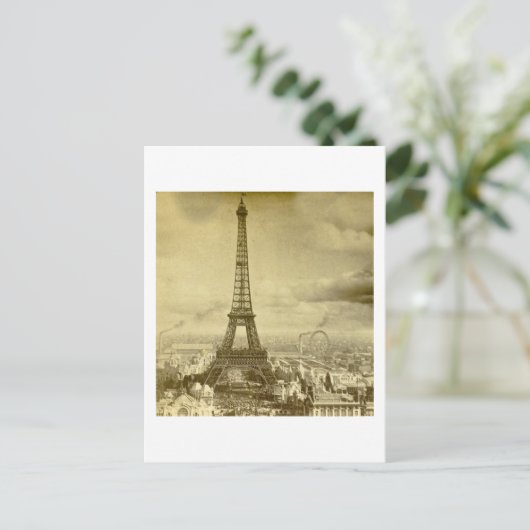 Vintag Eifelturm Paris Frankreich 1889 Postkarte (Stehend Vorderseite)