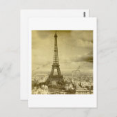 Vintag Eifelturm Paris Frankreich 1889 Postkarte (Vorne/Hinten)