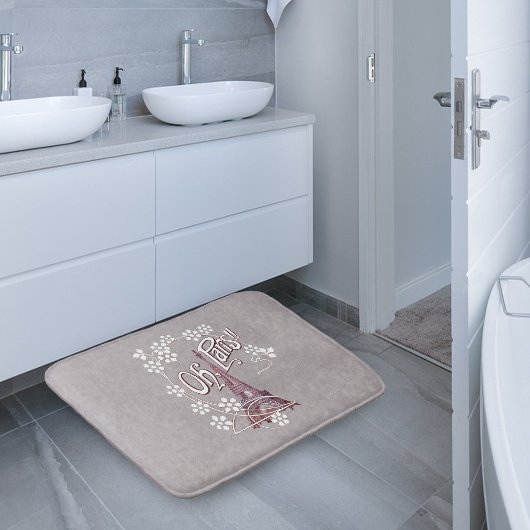 Vintag Eiffelturm Oh Paris Frankreich Daisy Badematte