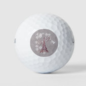 Vintag Eiffelturm Oh Paris Frankreich Daisy Golfball (Vorderseite)