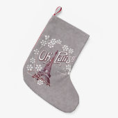 Vintag Eiffelturm Oh Paris Frankreich Daisy Kleiner Weihnachtsstrumpf (Vorderansicht (hängend))