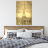 Vintag Eiffelturm Paris #3 - Wrapped Canvas Leinwanddruck (Insitu (Schlafzimmer))