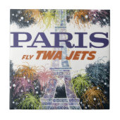 Vintag Eiffelturm Paris Air Travel Fliese (Vorderseite)