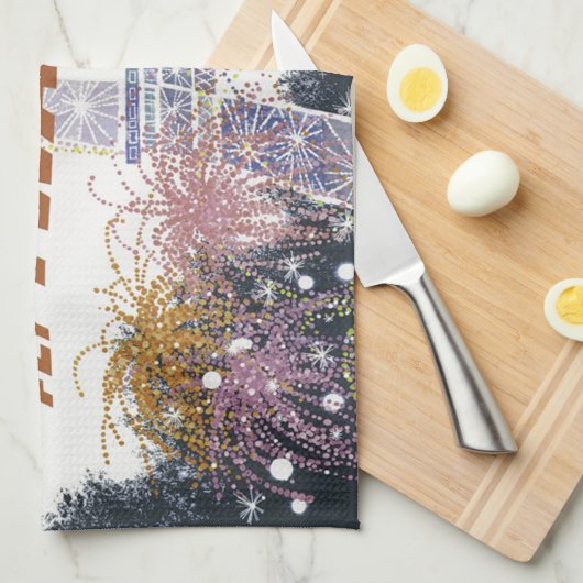 Vintag Eiffelturm Paris Air Travel Geschirrtuch (Viertel Falte)