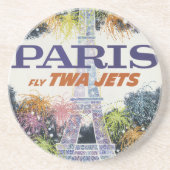 Vintag Eiffelturm Paris Air Travel Getränkeuntersetzer (Vorne)