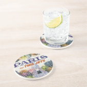 Vintag Eiffelturm Paris Air Travel Getränkeuntersetzer (Seite)