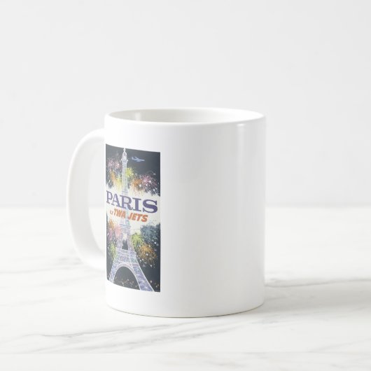Vintag Eiffelturm Paris Air Travel Kaffeetasse (Vorderseite Links)