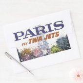 Vintag Eiffelturm Paris Air Travel Rechteckiger Aufkleber (Umschlag)