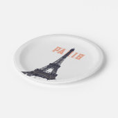 Vintag Eiffelturm Paris Europa Reisen Foto Pappteller (Schrägansicht)