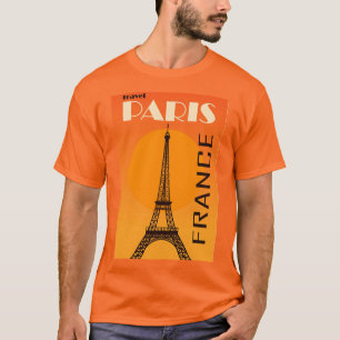 Vintag Eiffelturm Paris Europa Reisen Orange T-Shirt