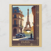 Vintag Eiffelturm Paris Frankreich Reisen Postkarte (Vorderseite)