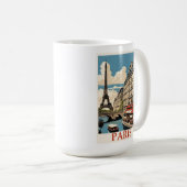 Vintag Eiffelturm Paris Frankreich Seine Café Kaffeetasse (VorderseiteRechts)