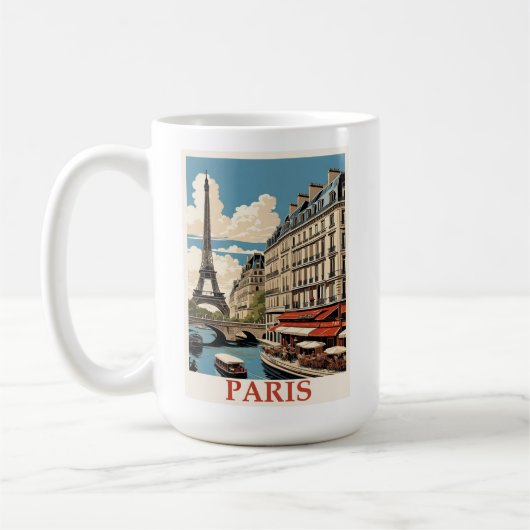 Vintag Eiffelturm Paris Frankreich Seine Café Kaffeetasse (Links)