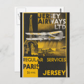 Vintag Eiffelturm Paris Französischer Luftverkehr Postkarte (Vorne/Hinten)