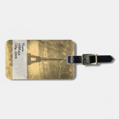 Vintag Eiffelturm Paris Gepäckanhänger (Vorderseite horizontal)