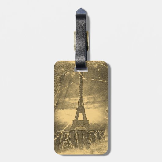Vintag Eiffelturm Paris Gepäckanhänger (Rückseite vertikal)