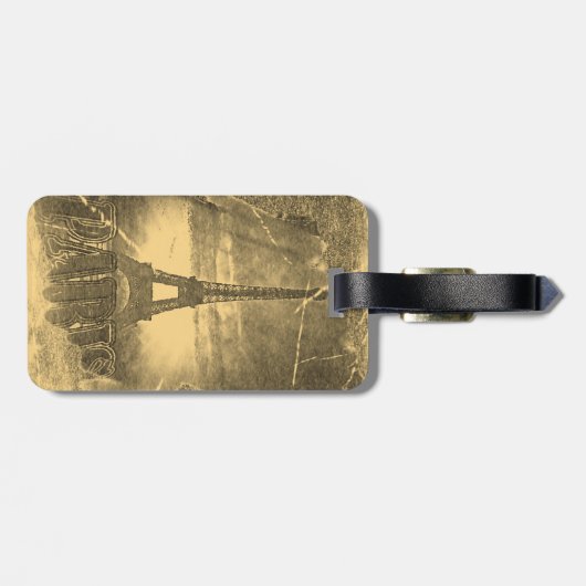 Vintag Eiffelturm Paris Gepäckanhänger (Rückseite horizontal)