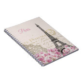 Vintag Eiffelturm Paris Postkarte Notizblock (Rechte Seite)